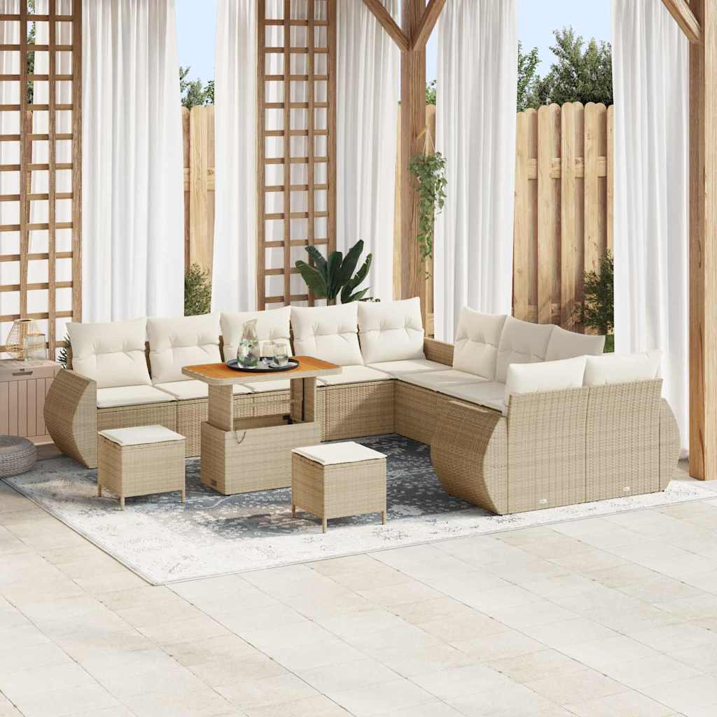 Tuin Sofa Set 13 st 13-Aantal zitplaatsen beige en crèmekleurig