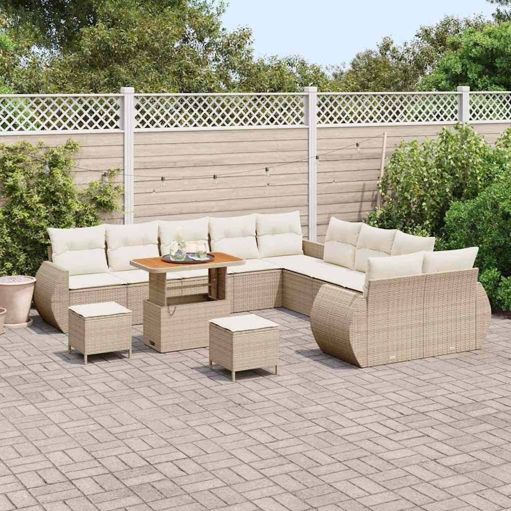 Tuin Sofa Set 13 st 13-Aantal zitplaatsen beige en crèmekleurig