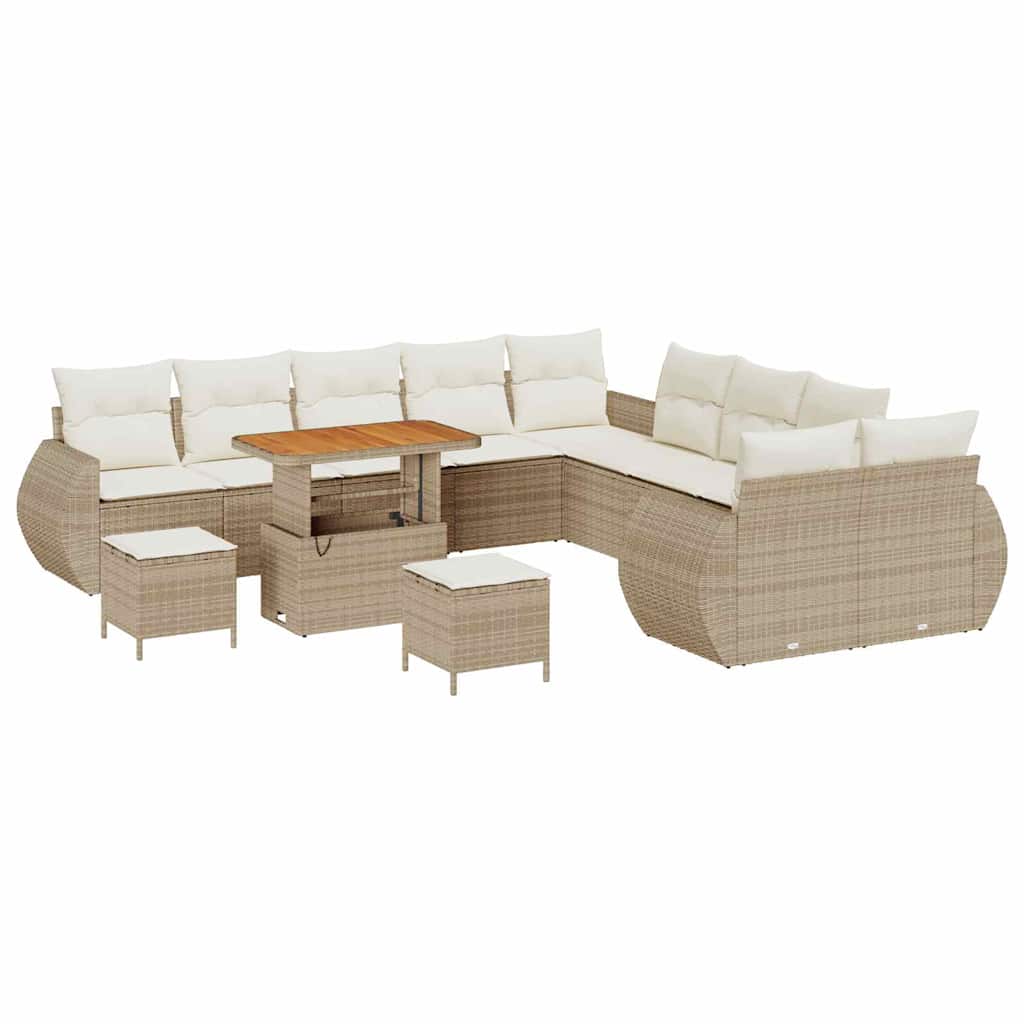 Tuin Sofa Set 13 st 13-Aantal zitplaatsen beige en crèmekleurig