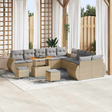Tuin Sofa Set 13 st 13-Aantal zitplaatsen beige en lichtgrijs