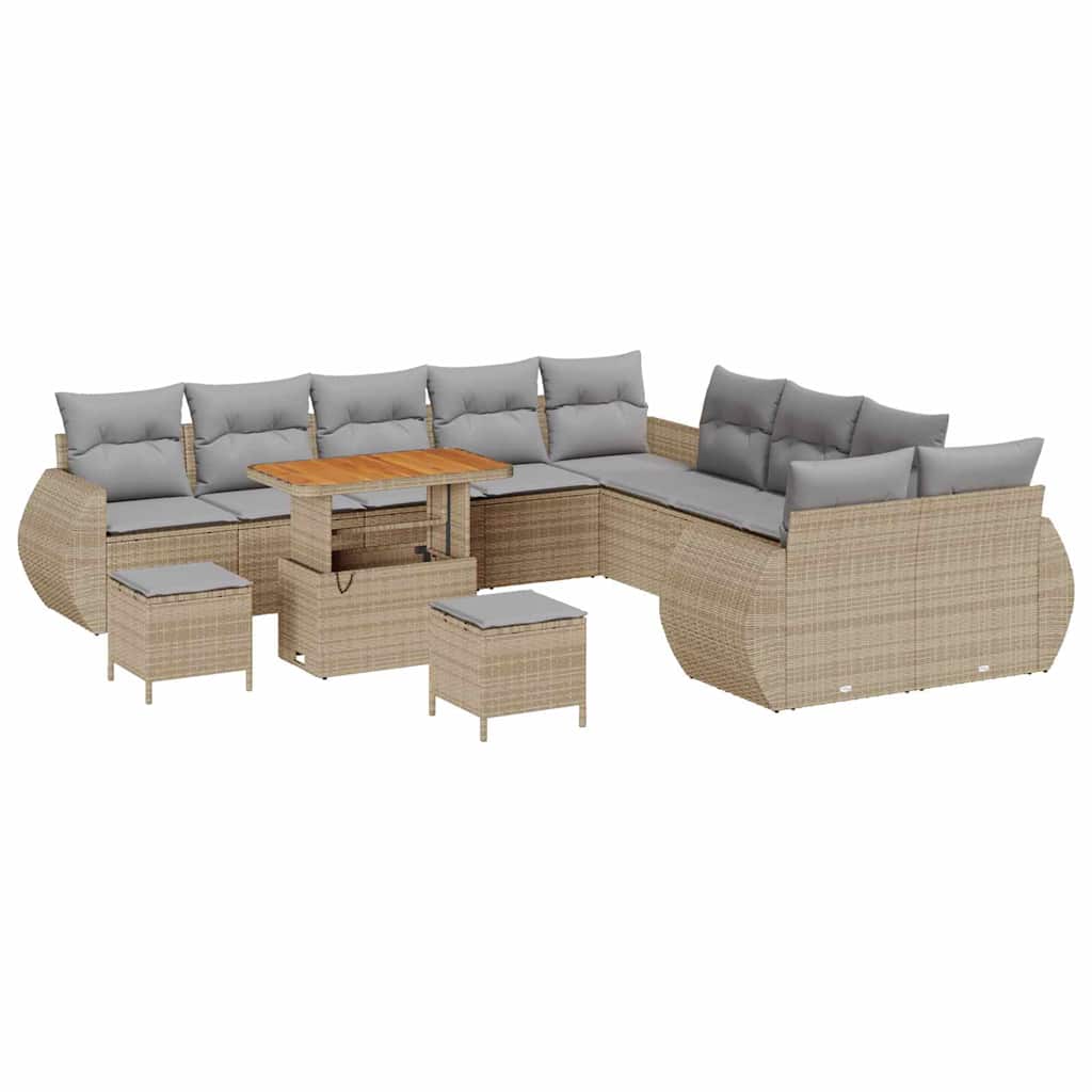 Tuin Sofa Set 13 st 13-Aantal zitplaatsen beige en lichtgrijs