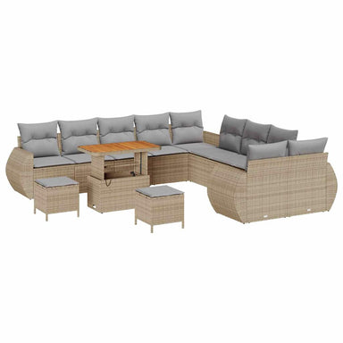 Tuin Sofa Set 13 st 13-Aantal zitplaatsen beige en lichtgrijs