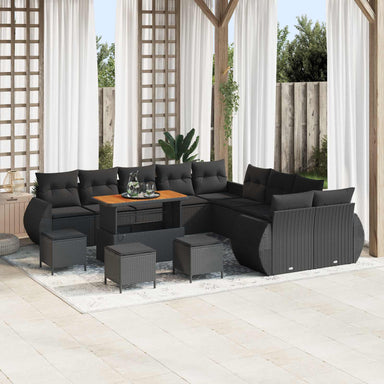 Tuin Sofa Set 14 st 14-Aantal zitplaatsen Zwart