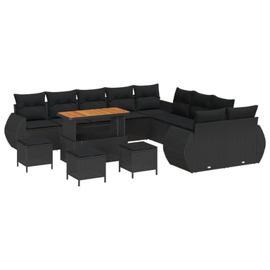 Tuin Sofa Set 14 st 14-Aantal zitplaatsen Zwart