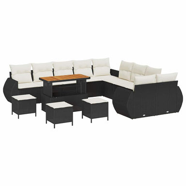 Tuin Sofa Set 14 st 14-Aantal zitplaatsen Zwart en crème