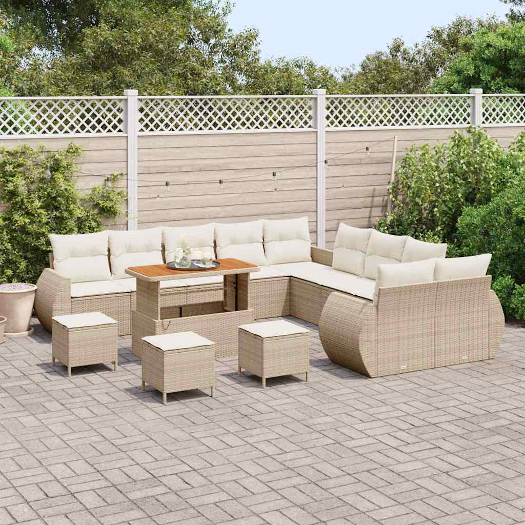Tuin Sofa Set 14 st 14-Aantal zitplaatsen beige en crèmekleurig
