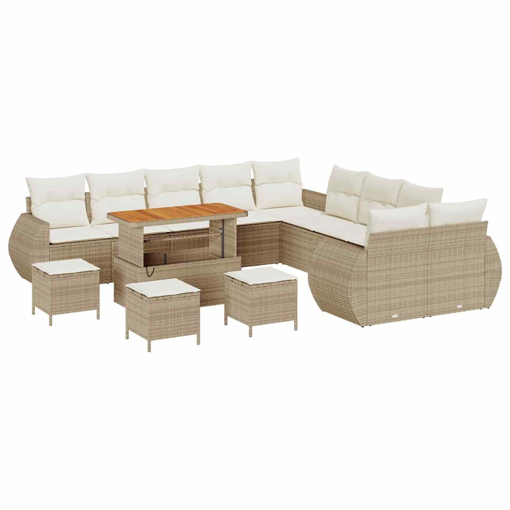 Tuin Sofa Set 14 st 14-Aantal zitplaatsen beige en crèmekleurig