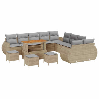 Tuin Sofa Set 14 st 14-Aantal zitplaatsen beige en lichtgrijs