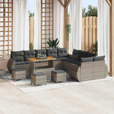 Tuin Sofa Set 14 st 14-Aantal zitplaatsen Grijs