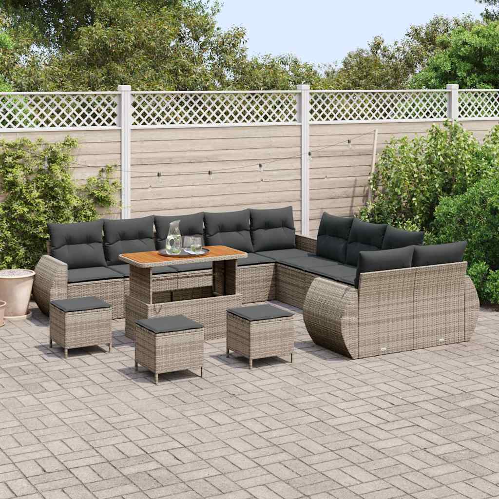 Tuin Sofa Set 14 st 14-Aantal zitplaatsen Grijs