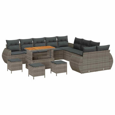 Tuin Sofa Set 14 st 14-Aantal zitplaatsen Grijs