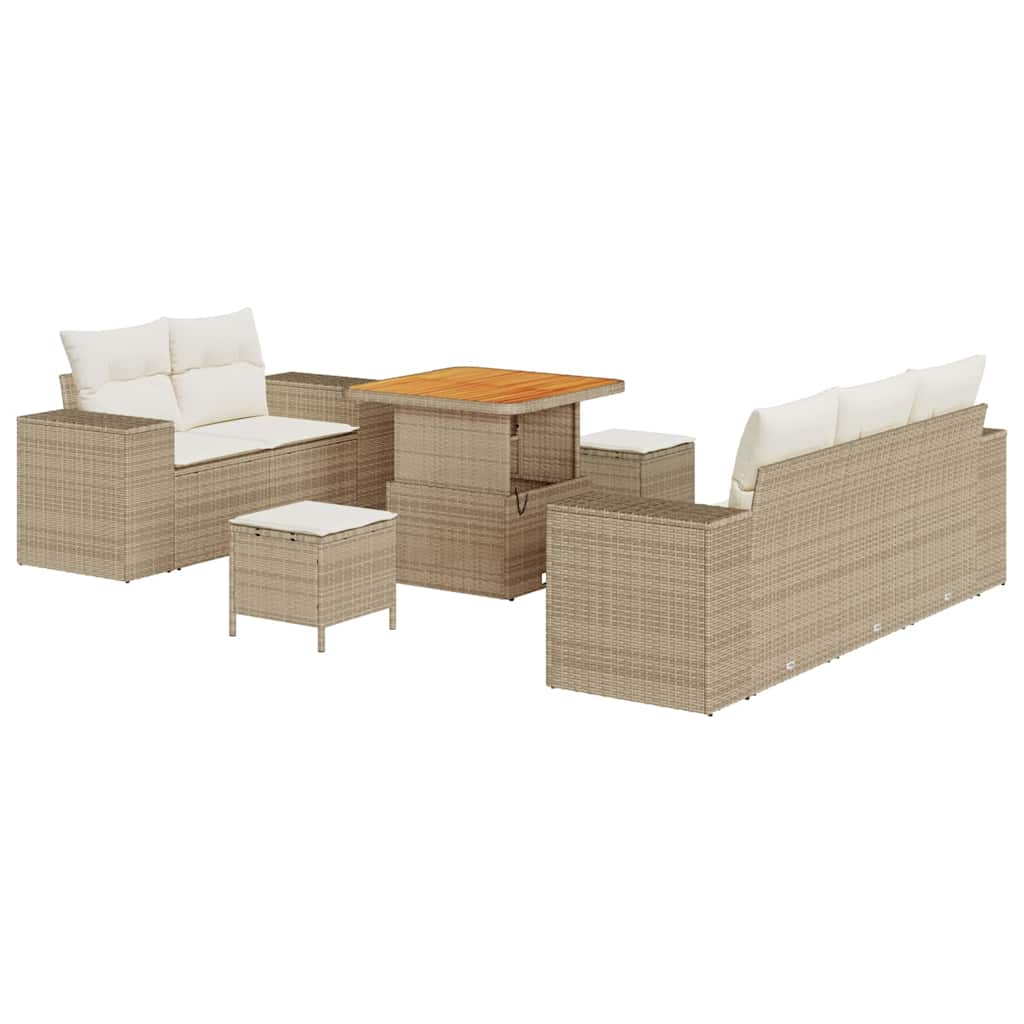 Tuin Sofa Set 8 st 8-Aantal zitplaatsen Beige en Crème