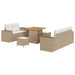 Tuin Sofa Set 8 st 8-Aantal zitplaatsen Beige en Crème