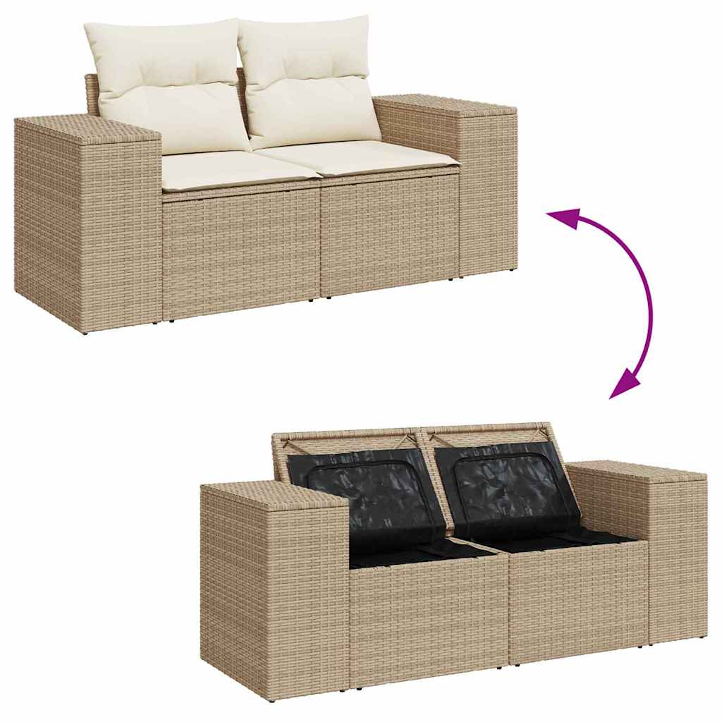 Tuin Sofa Set 8 st 8-Aantal zitplaatsen Beige en Crème