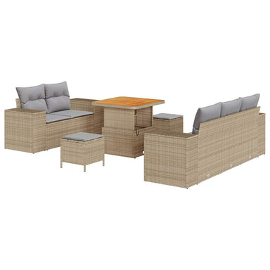 Tuin Sofa Set 8 st 8-Aantal zitplaatsen Beige en Licht Grijs