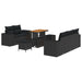 Tuin Sofa Set 8 st 8-Aantal zitplaatsen Zwart Poly Rattan