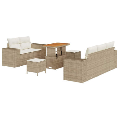 Tuin Sofa Set 8 st 8-Aantal zitplaatsen Beige en Crème