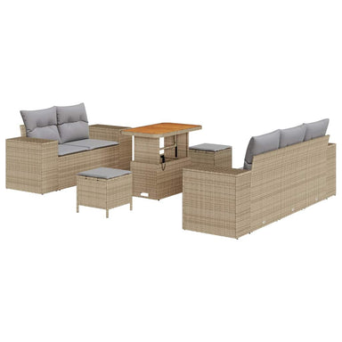 Tuin Sofa Set 8 st 8-Aantal zitplaatsen Beige en Licht Grijs