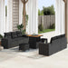 Tuin Sofa Set met kussen Zwart 221 x 204 x 85 cm Poly Rattan