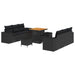 Tuin Sofa Set met kussen Zwart 221 x 204 x 85 cm Poly Rattan