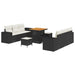 Tuin Sofa Set Zwart en Crème 221 x 204 x 85 cm Poly Rattan