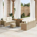 Tuin Sofa Set Beige en Crème Poly Rattan