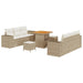 Tuin Sofa Set Beige en Crème Poly Rattan