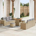 Tuin Sofa Set met kussen Beige en Licht Grijs 221 x 204 x 85 cm