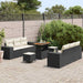 Tuin Sofa Set met kussen 9 pcs Zwart en Crème Poly Rattan