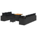 Tuin Sofa Set 10 st 9-Aantal zitplaatsen Zwart Poly Rattan