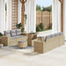 Tuin Sofa Set 10 st 9-Aantal zitplaatsen Beige en Licht Grijs