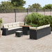 Tuin Sofa Set met kussen 11 pcs Zwart en Crème poly rattan