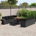 Tuin Sofa Set met kussen met opslag 11 pcs Zwart poly rattan