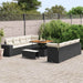 Tuin Sofa Set met kussen 11 pcs Zwart en Crème poly rattan