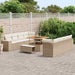 Tuin Sofa Set met kussen 11 pcs Beige en Crème poly rattan