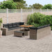 Tuin Sofa Set met kussen met opslag 11 pcs Grijs poly rattan