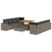 Tuin Sofa Set met kussen met opslag 11 pcs Grijs poly rattan