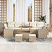 Tuin Sofa Set 10 st 9-Aantal zitplaatsen Beige en Crème