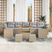 Tuin Sofa Set 10 st 9-Aantal zitplaatsen Beige en Licht Grijs