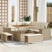 Tuin Sofa Set met kussen 8 pcs Beige en Crème poly rattan