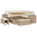 Tuin Sofa Set met kussen 8 pcs Beige en Crème poly rattan