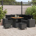 Tuin Sofa Set 8 st 7-Aantal zitplaatsen Zwart poly rattan