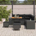 Tuin Sofa Set 8 st 7-Aantal zitplaatsen Zwart poly rattan