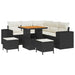 Tuin Sofa Set 8 st 7-Aantal zitplaatsen Zwart en Crème