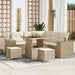 Tuin Sofa Set 8 st 7-Aantal zitplaatsen Beige en Crème