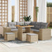Tuin Sofa Set 8 st 7-Aantal zitplaatsen Beige en Licht Grijs