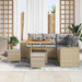 Tuin Sofa Set 8 st 7-Aantal zitplaatsen Beige en Licht Grijs
