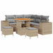 Tuin Sofa Set 8 st 7-Aantal zitplaatsen Beige en Licht Grijs