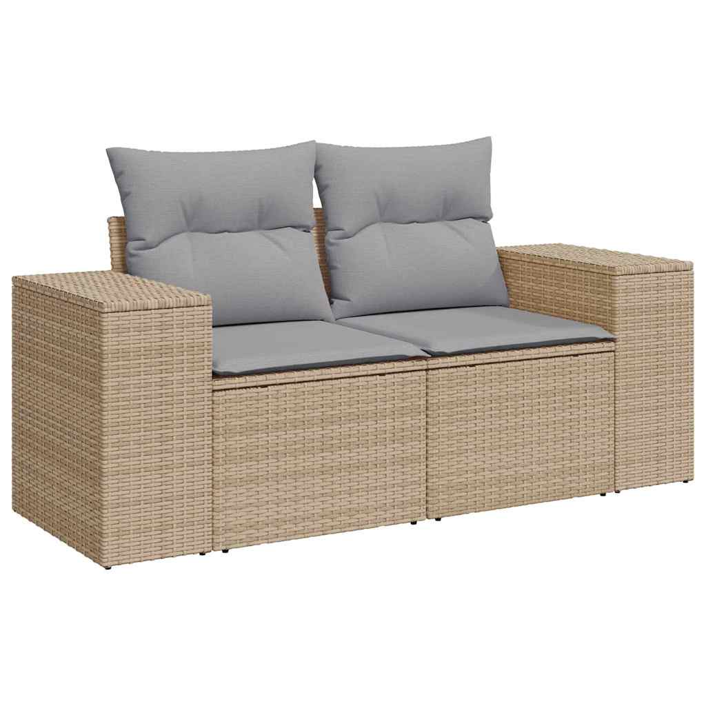 Tuin Sofa Set 8 st 7-Aantal zitplaatsen Beige en Licht Grijs