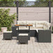 Tuin Sofa Set 8 st 7-Aantal zitplaatsen Zwart en Crème